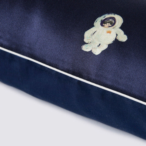 Super soft sleep set  silk pillowcase Navy blue and kid's sleep mask