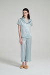 Short Sleeve Silk Pajamas Set